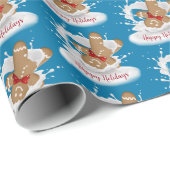 prettige feestdagen Gingerbrood Man in Melk Cadeaupapier (Rol Hoek)