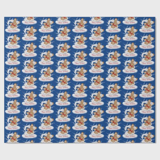 prettige feestdagen Gingerbrood Man in Melk Cadeaupapier (Vlak)