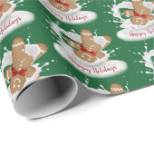 prettige feestdagen Gingerbrood Man in Melk Cadeaupapier (Rol Hoek)