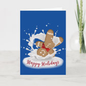 prettige feestdagen Gingerbrood Man in Melk Kaart (Voorkant)