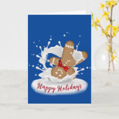 prettige feestdagen Gingerbrood Man in Melk Kaart (Gele Bloem)