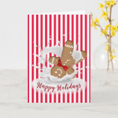 prettige feestdagen Gingerbrood Man in Melk Kaart (Gele Bloem)