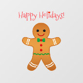 prettige feestdagen - Gingerbrood Man Raamsticker (Vel)