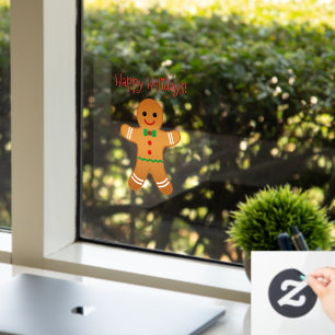 prettige feestdagen - Gingerbrood Man Raamsticker