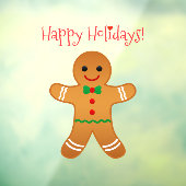 prettige feestdagen - Gingerbrood Man Raamsticker (Vel 3)