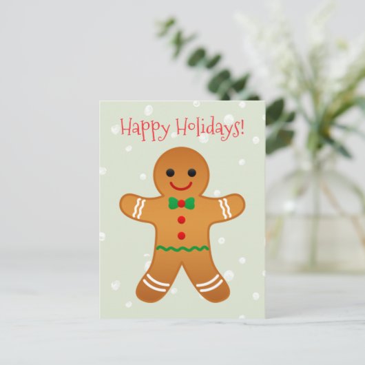 prettige feestdagen Gingerbrood Man Sage Green Bri (Staand voorkant)