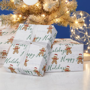 prettige feestdagen GingerBrooMan Cadeaupapier