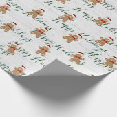 prettige feestdagen GingerBrooMan Cadeaupapier (Hoek)