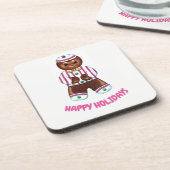 prettige feestdagen GingerBrooMan Onderzetter (Linkerzijde)