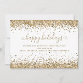 Prettige feestdagen Glam Gold Glitter Borders Feestdagenkaart (Voorkant)