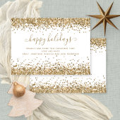 Prettige feestdagen Glam Gold Glitter Borders Feestdagenkaart