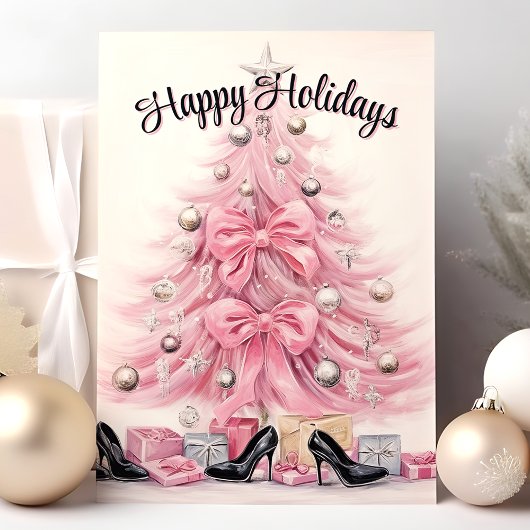 Prettige feestdagen Glam Heels Roze Kerstboom