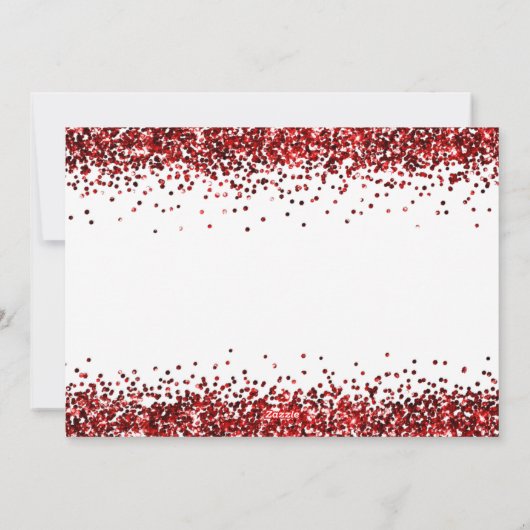 Prettige feestdagen Glam Red Glitter Feestdagenkaart (Achterkant)