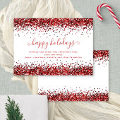Prettige feestdagen Glam Red Glitter Feestdagenkaart