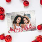 Prettige feestdagen Glam Silver Glitter Feestdagenkaart