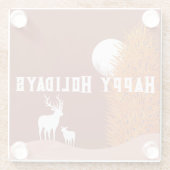 prettige feestdagen - Glazen Onderzetter (Achterkant)