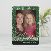 prettige feestdagen Glitter Glam Fotosjabloon Feestdagenkaart (Staand voorkant)