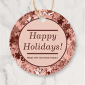 prettige feestdagen Glitter Roos Gold kerstcadeau Bedankjes Labels (Voorkant)