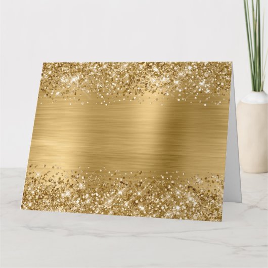 Prettige feestdagen Glittery Gold Foil Groot Kaart (Achterkant)