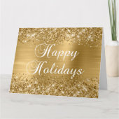 Prettige feestdagen Glittery Gold Foil Groot Kaart (Voorkant)