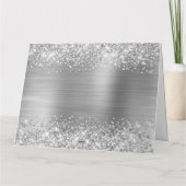 Prettige feestdagen Glittery Silver Foil Big Kaart (Achterkant)
