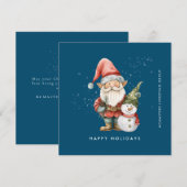 Prettige feestdagen Gnome en Snowman Feestdagenkaart (Voorkant / Achterkant)