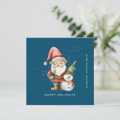 Prettige feestdagen Gnome en Snowman Feestdagenkaart (Staand voorkant)