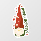 prettige feestdagen Gnome Raamsticker (Vel)