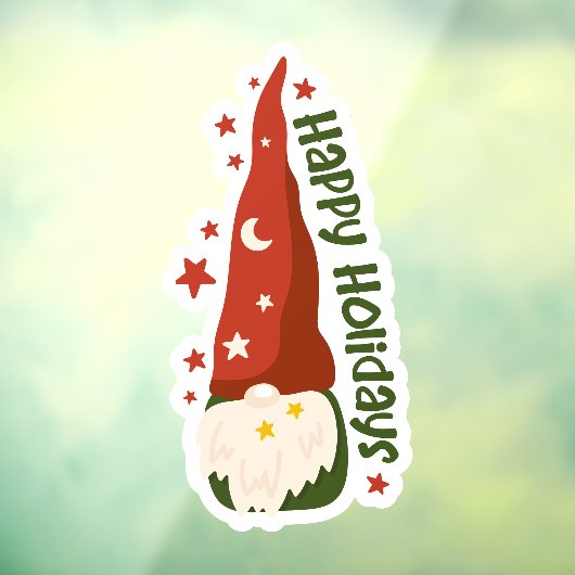 prettige feestdagen Gnome Raamsticker (Vel 3)