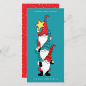 prettige feestdagen Gnomen decorcerende boom (Voorkant / Achterkant)