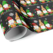prettige feestdagen Gnomen en Snowflakes Kerstmis Cadeaupapier (Rol Hoek)