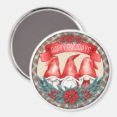prettige feestdagen Gnomen Magneet (Voorkant / Achterkant)