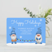prettige feestdagen Gnomes Business Holiday Kaart (Staand voorkant)