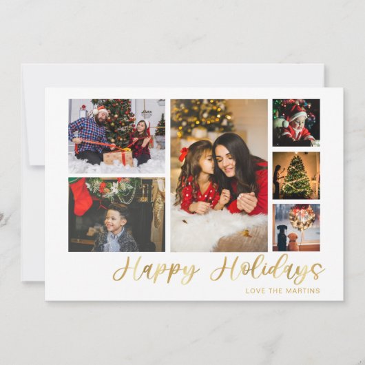 prettige feestdagen Gold 6-fotokaart (Voorkant)