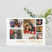 prettige feestdagen Gold 6-fotokaart (Staand voorkant)