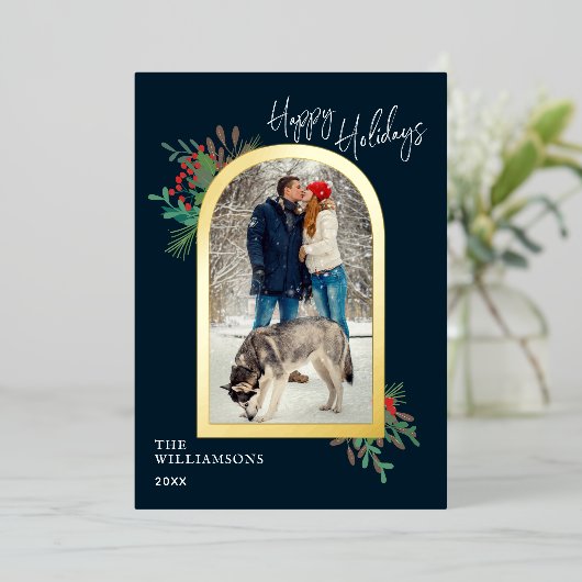 prettige feestdagen Gold Arch Botanische Fotoserie (Staand Voorkant)