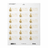 Prettige feestdagen Gold Bauble Etiket (Full Sheet)
