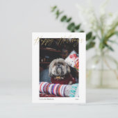 prettige feestdagen Gold Calligraphy Modern Briefk Briefkaart (Staand voorkant)