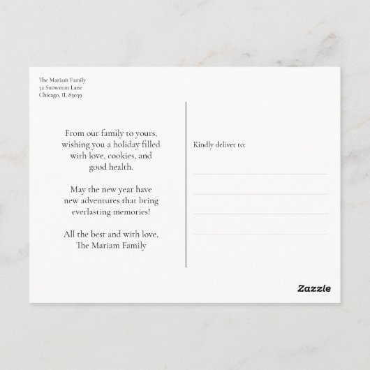 prettige feestdagen Gold Calligraphy Modern Briefk Briefkaart (Achterkant)