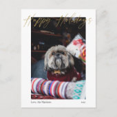 prettige feestdagen Gold Calligraphy Modern Briefk Briefkaart (Voorkant)