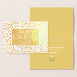 prettige feestdagen Gold Damask Typografie Busines Folie Kaarten