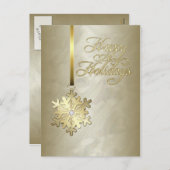 Prettige feestdagen Gold Diamond Snowflake Gold Fo (Voorkant / Achterkant)