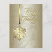 Prettige feestdagen Gold Diamond Snowflake Gold Fo (Voorkant)