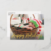 prettige feestdagen Gold Foil Foto Folie Holiday P (Voorkant / Achterkant)