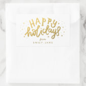 prettige feestdagen Gold Foil kerstfeest Rechthoekige Sticker (Tas)