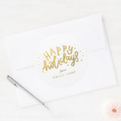 prettige feestdagen Gold Foil kerstfeest Ronde Sticker (Envelop)