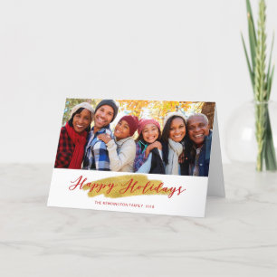 prettige feestdagen Gold Foil Tree - kerstfoto Kaart