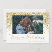 Prettige feestdagen Gold Glitter Feestdagenkaart (Voorkant)