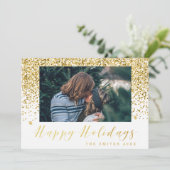 Prettige feestdagen Gold Glitter Feestdagenkaart (Staand voorkant)