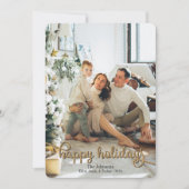 prettige feestdagen Gold Glitter-fotokerstfeest Feestdagenkaart (Voorkant)